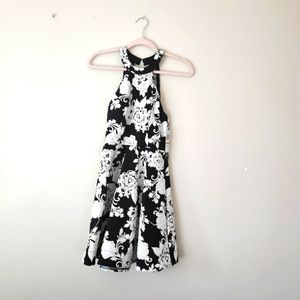 Sequin Hearts Black and White Floral dress Size 3